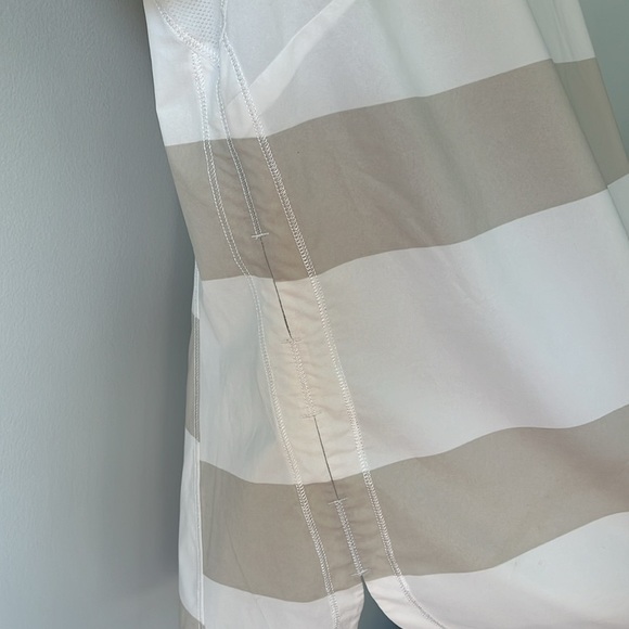 Lululemon Lightened Up Short Sleeve Stripe Tee Cashew White/White - Picture 7 of 10